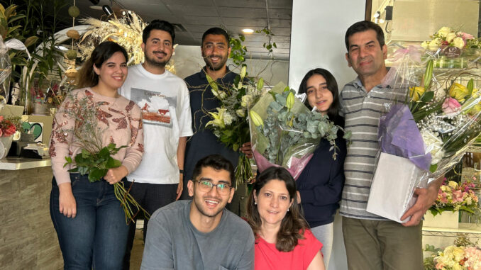 Reza, Bita, Remi, and the staff of The Flower Patch. Photo Stan Flemming.