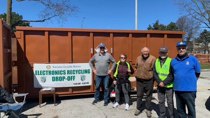 Leaside Rotary has collected 17,832 lbs. of electronics recycling over the past three years. Photo Craig Hutchinson.