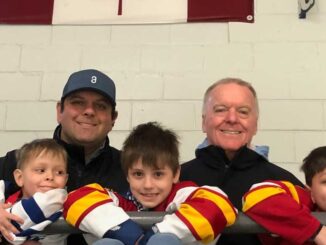 Jim, his son Bryant and Bryant’s three sons at the arena. Photo Mitch Bubulj.